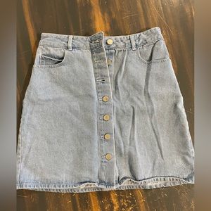 TWIK Blue Jeans Skirt Button Down Front size Medium